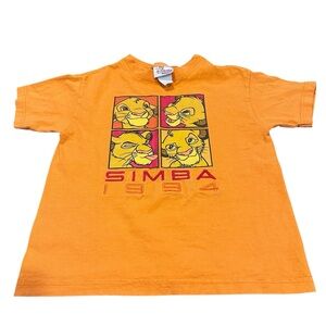 Vintage‎ 94s Disney’s The Lion King orange Simba Shirt XS made in USA